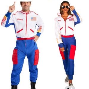 Tipsy Elves Talledega Nights Red and Blue Racing Jumpsuit